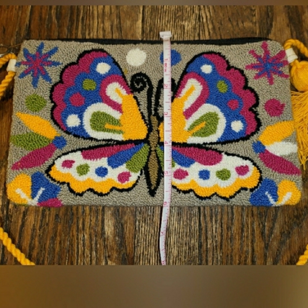 Colorful Handmade Mariposa Wayuu Butterfly Crossbody Clutch NWT! - Picture 11 of 15